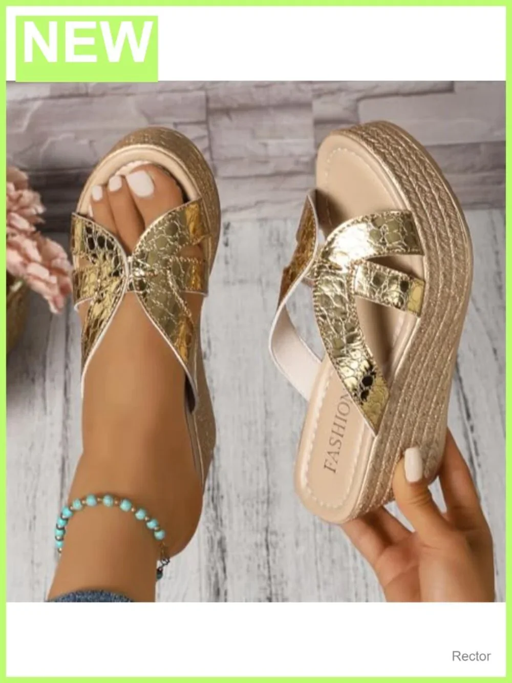 Women's Dressy Wedge Sandals Comfortable Slip On PU Open Toe Orthopedic Walking